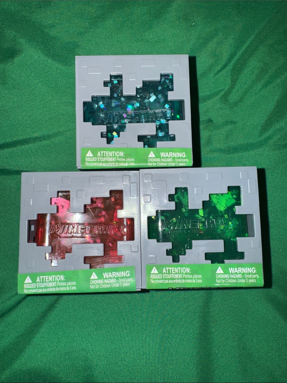 Minecraft Pixel Block squishy- Teal, Red, Green